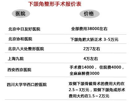 整形手術(shù)價(jià)格